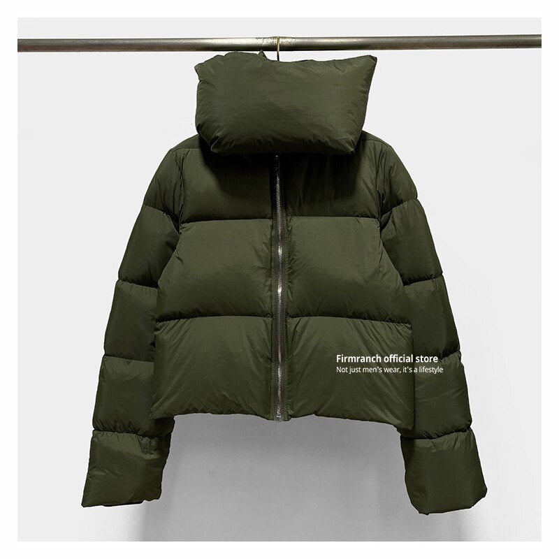 Winter Thick Puffer Jacket With Scarf Collar